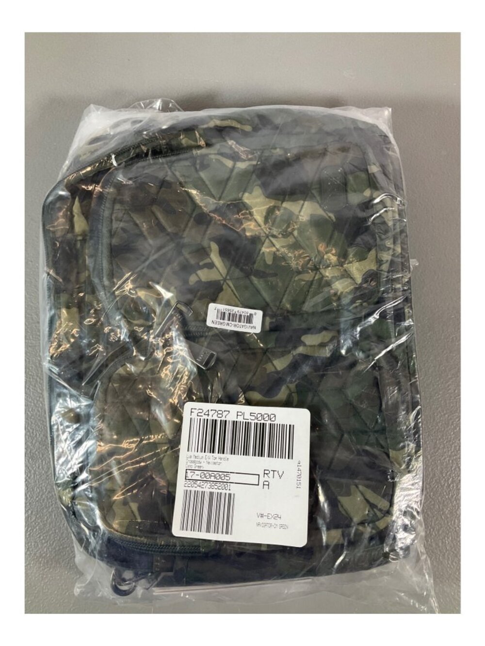 Lug Navigator Camo Green Crossbody Bag - Unisex Top Handle with Zippered Wildlif